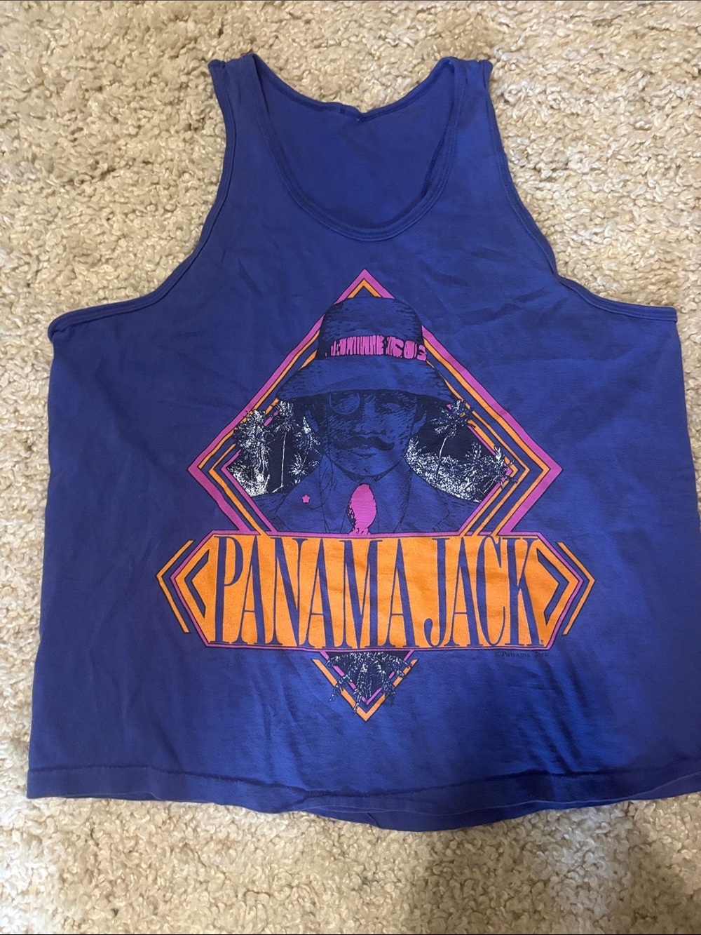 Panama Jack Purple Tank with Orange & Pink Graphic